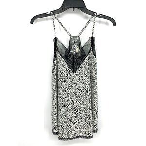 Impeccable Pig Camisole Top Cheetah Print Lace Trim Sleeveless